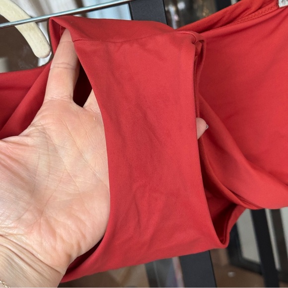 Andie Swim Bikini set The Snap scoop top high rise Bottom Eco Nylon Chili Pepper - Picture 10 of 13